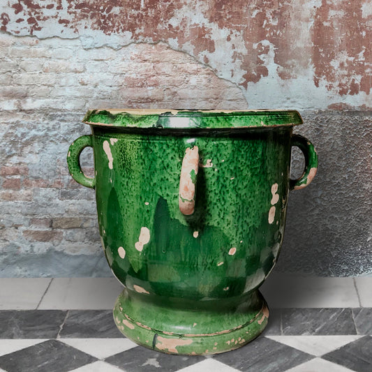 A Huge Green Glazed Castelnaudary Citrus Jardiniere c.1850