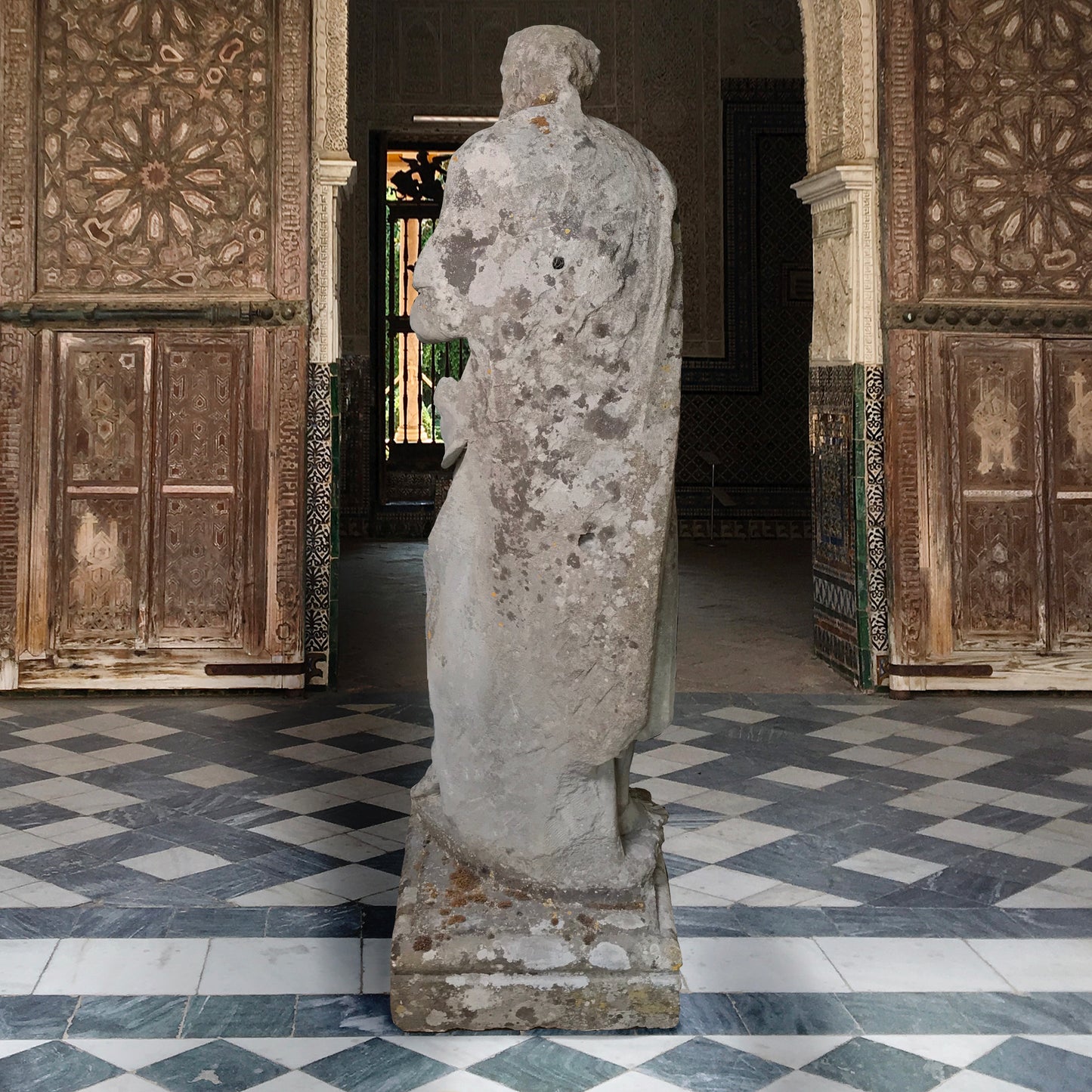 Exquisite 17th-18th Century Limestone Statue of Aristotle from French Chateaux de Percy-Le-Pautel