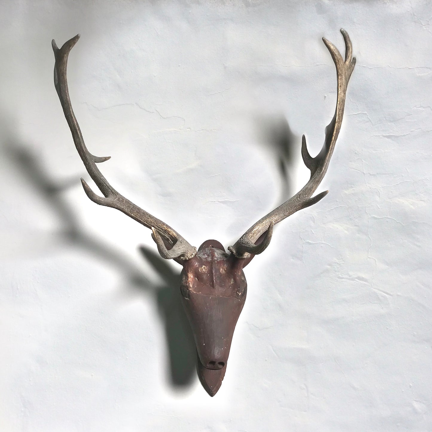 Early Primitive Scandinavian Folk Art Stag’s Head c.1840