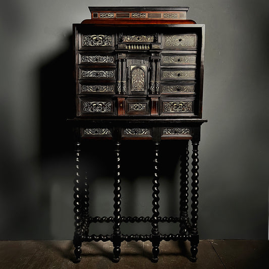 Italian Ebonised and Ivory Inlaid Cabinet on Stand c.1680