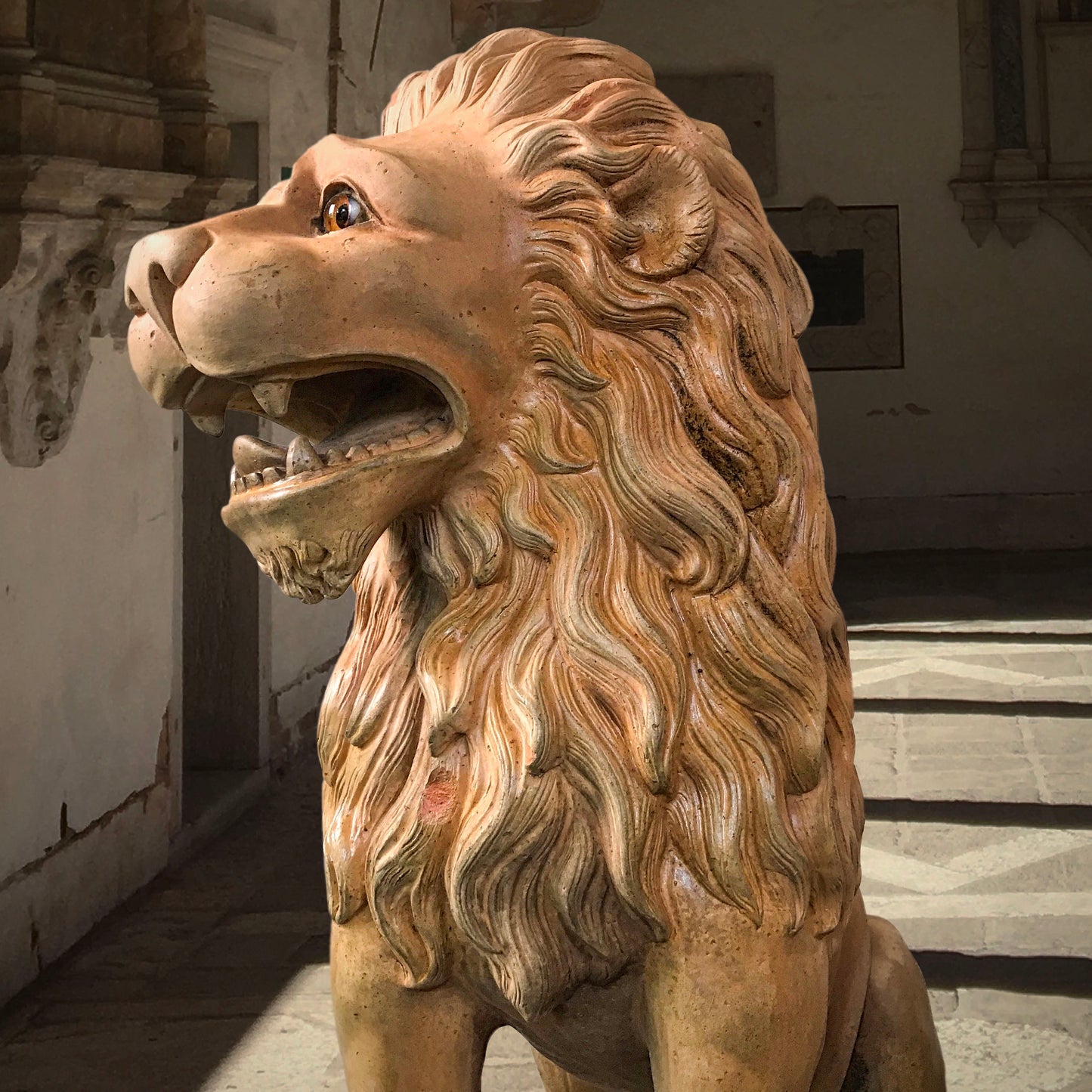 French Terracotta Lion Sculptures by Mandeville-Combeleran 1880-1905