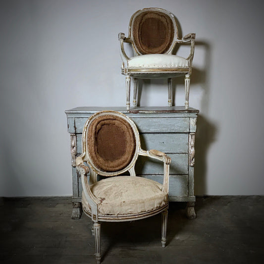 Pair of Louis XVI Fauteuil French Chairs