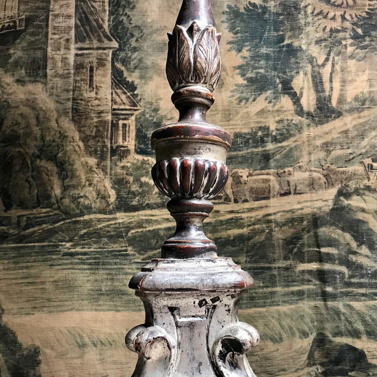 Pair of Venetian Baroque Silver Gilded Candlesticks c.1760