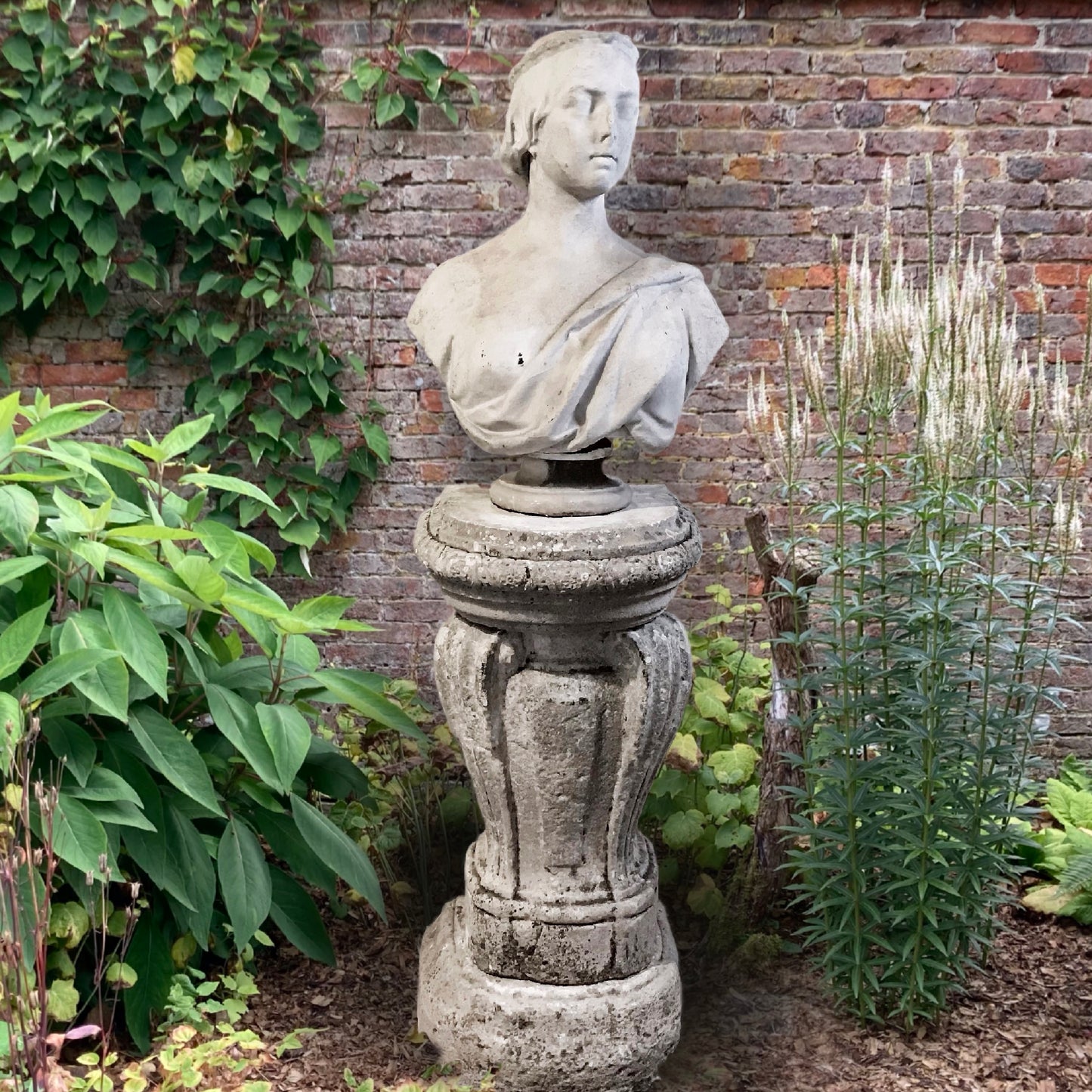 Scrolled French Sectional Carved Stone Pedestal c.1670 & Later