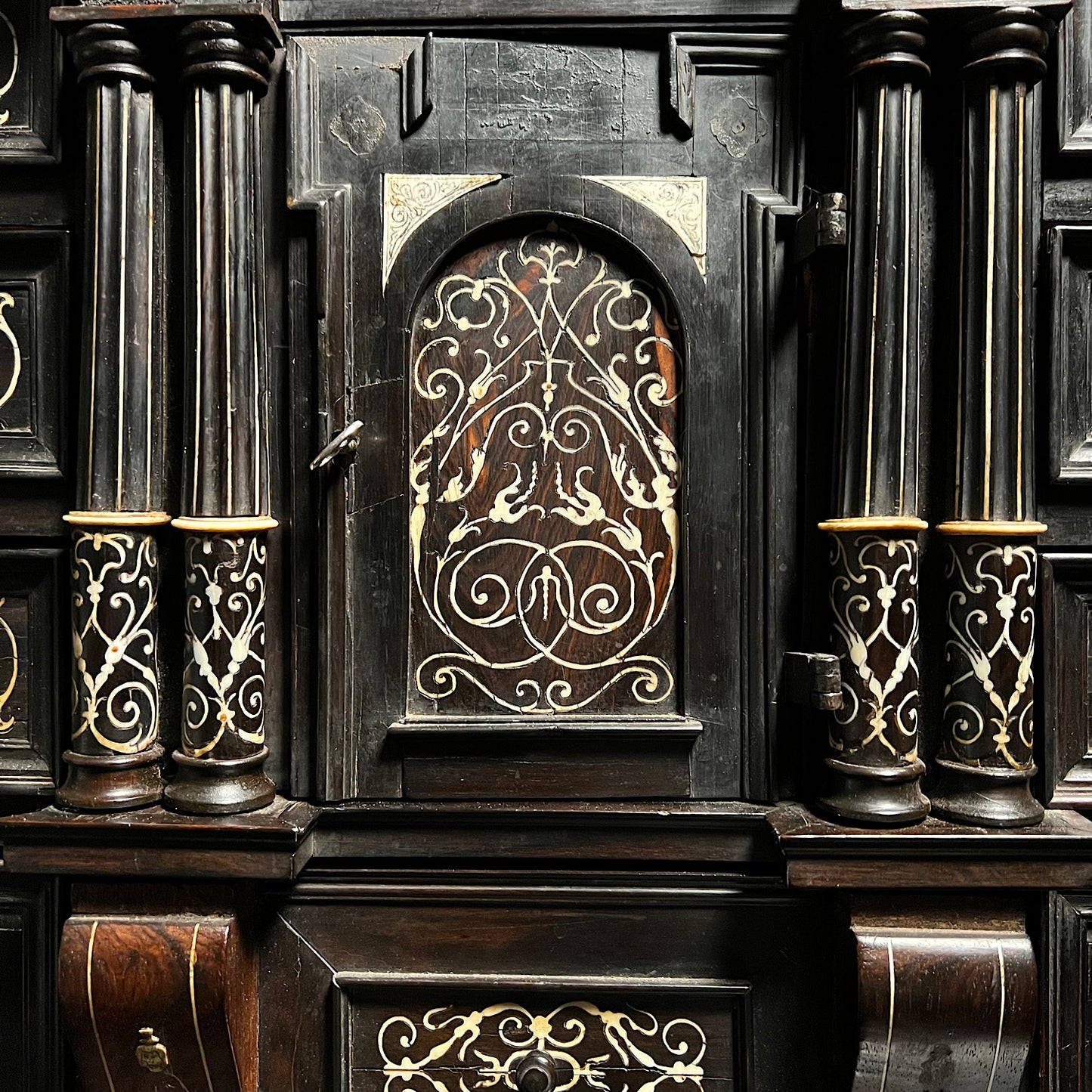 Italian Ebonised and Ivory Inlaid Cabinet on Stand c.1680
