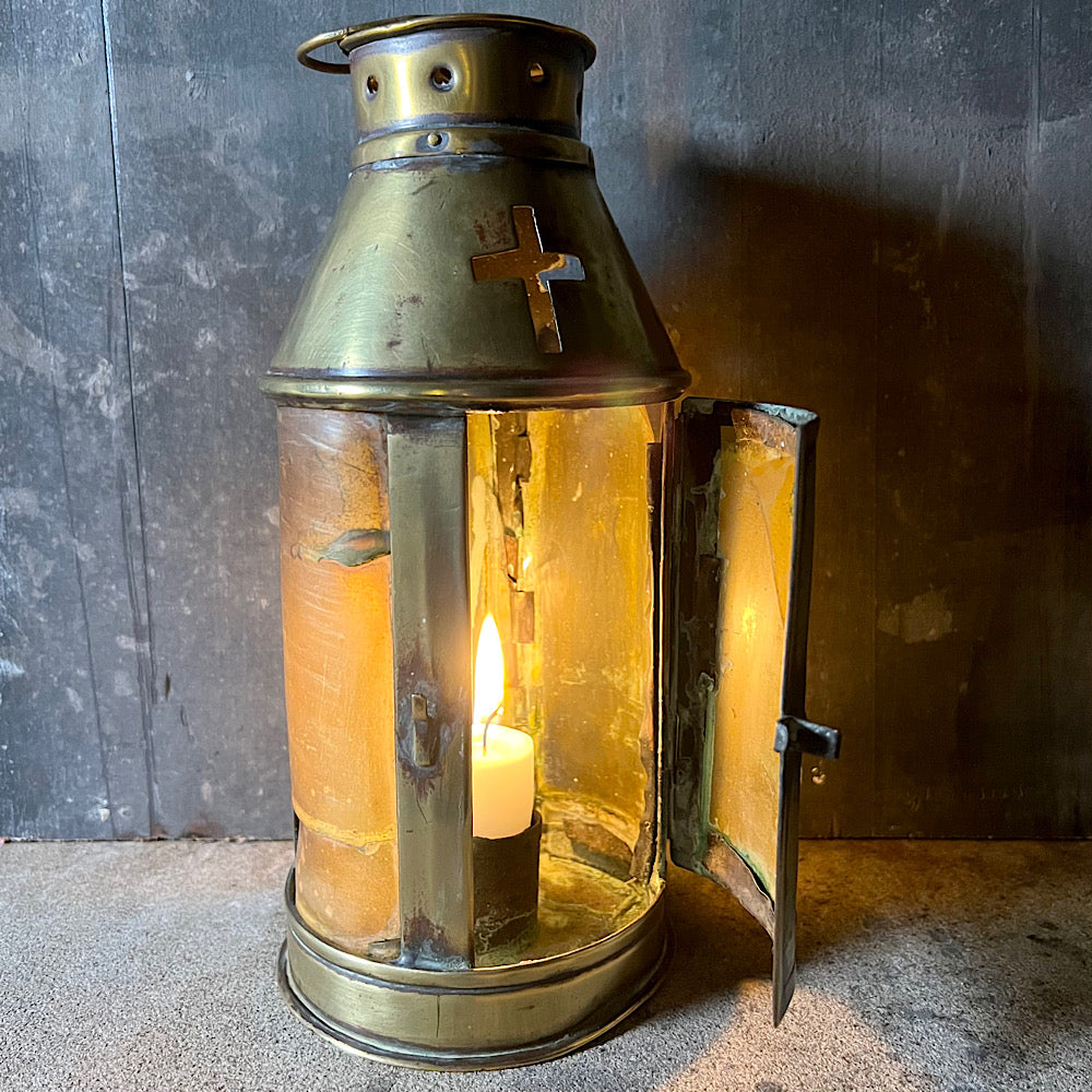 Ecclesiastical Brass and Horn ‘Lanthorn’ Lantern c.1700