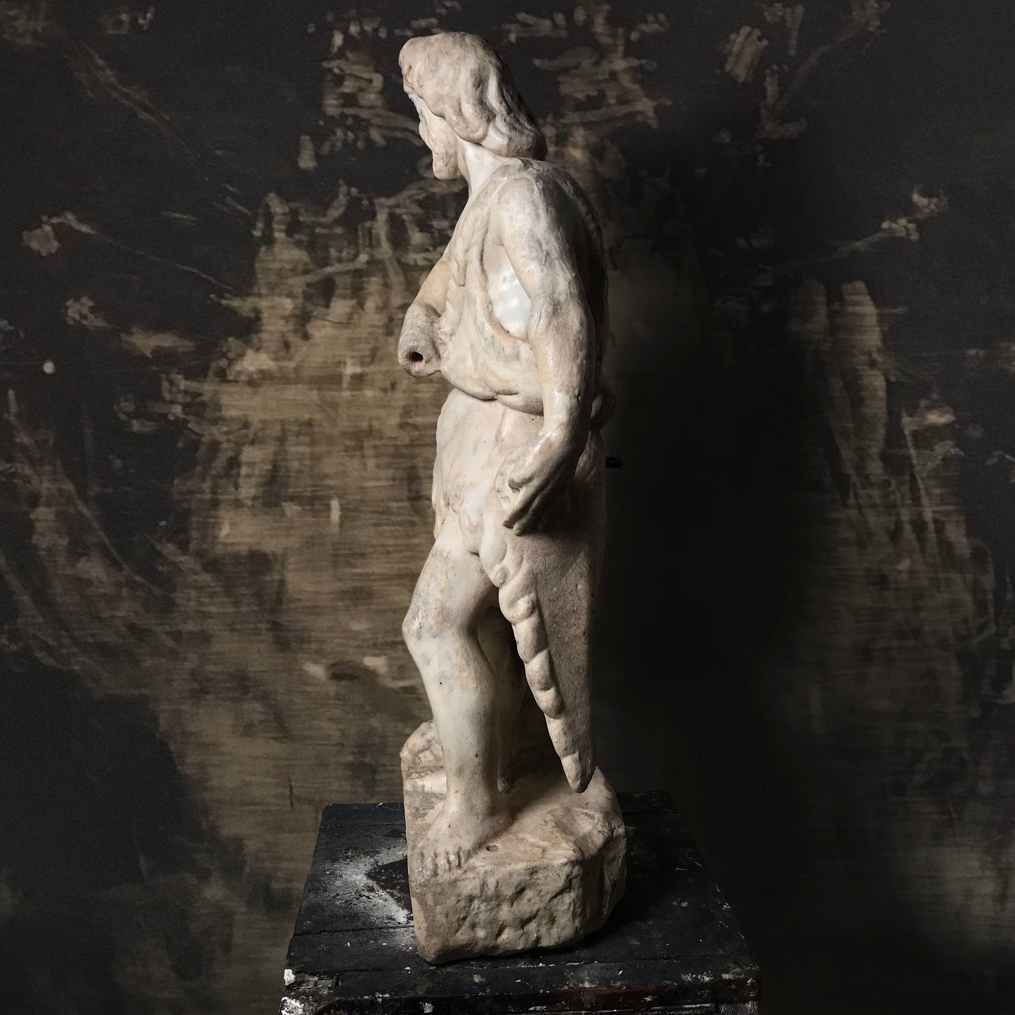 Late Renaissance/Early Baroque Florentine ‘Palio Race’ Marble Statue of John the Baptist (Dated 1612)
