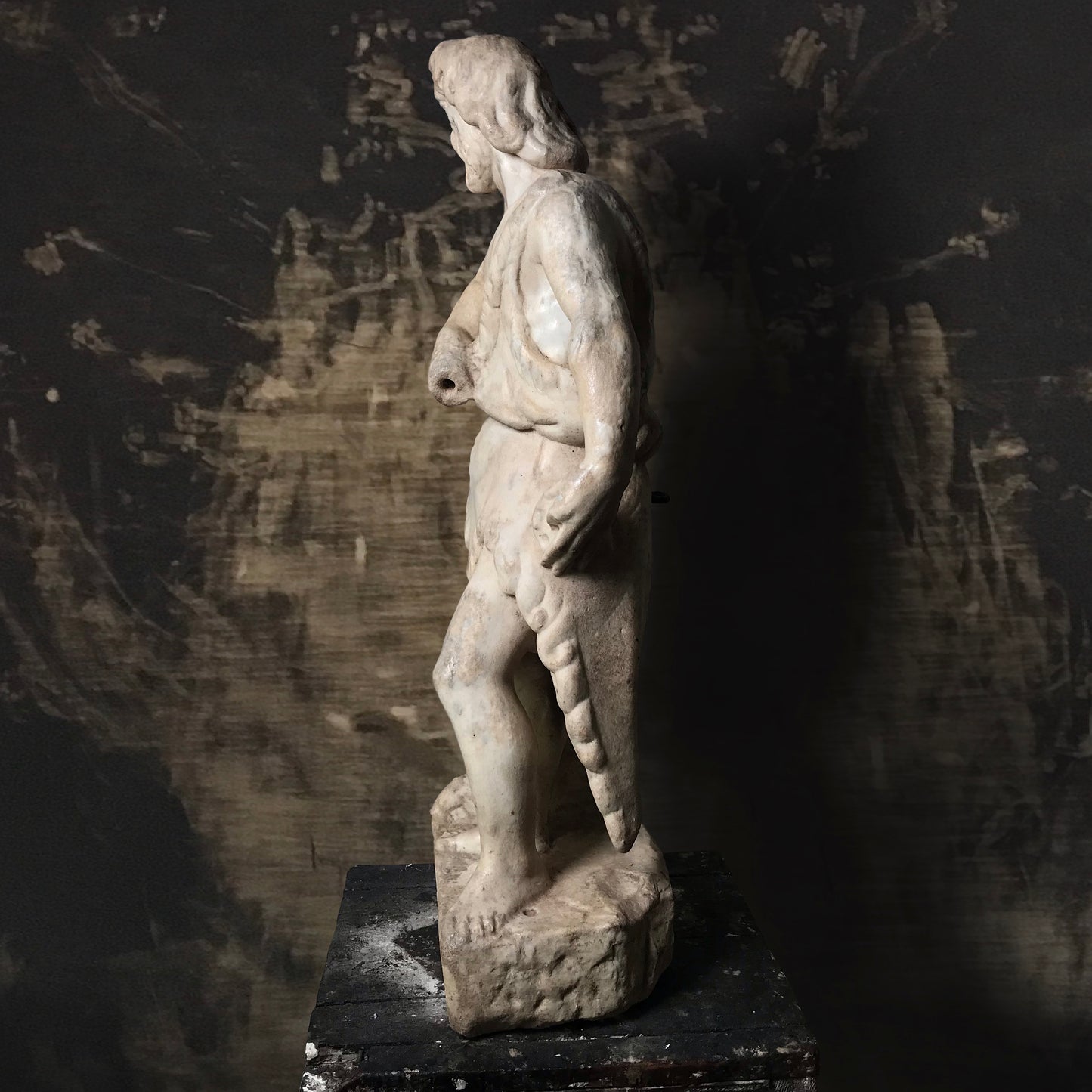 Italian Renaissance Marble Statue of Saint John the Baptist c.1550 (Later Inscription of 1612)