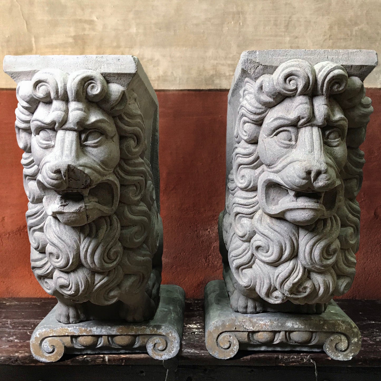 Pair of Carved Lions c.1730