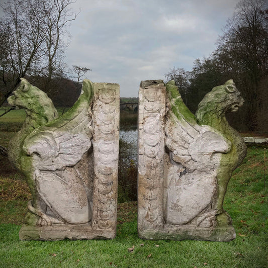Limestone Griffons c.1900s
