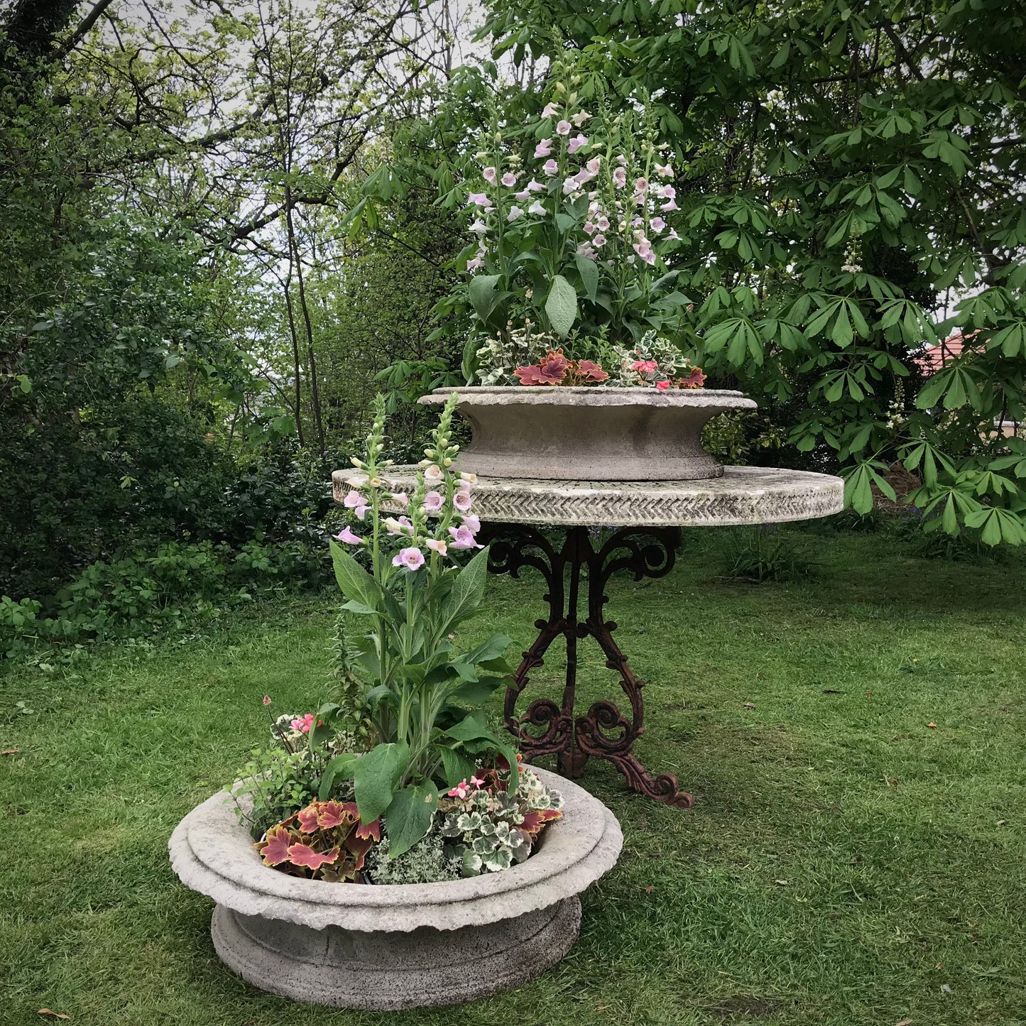 A Grand Scale Pair of Mid-20th Century Tazza Urns