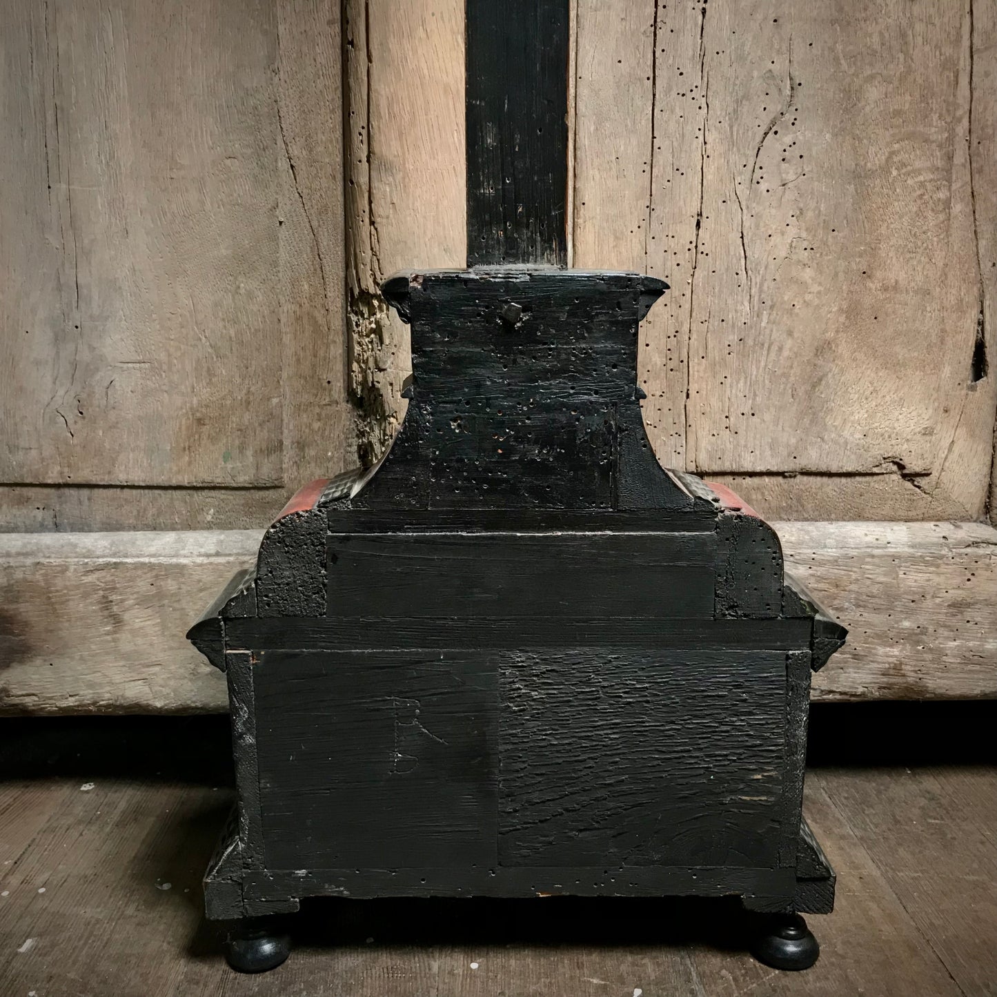 Flemish Crucifix in Veneered Red Tortoiseshell and Carved Fruitwood Corpus Christi 18th Century