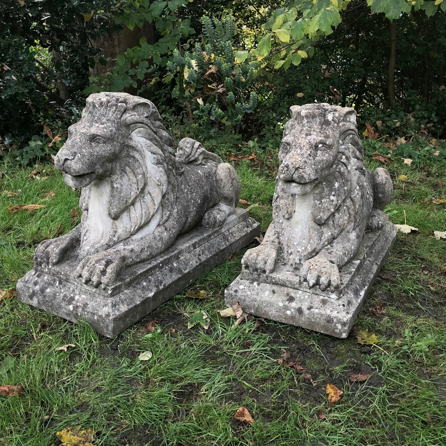 Pair of Recumbent Lions c.1930
