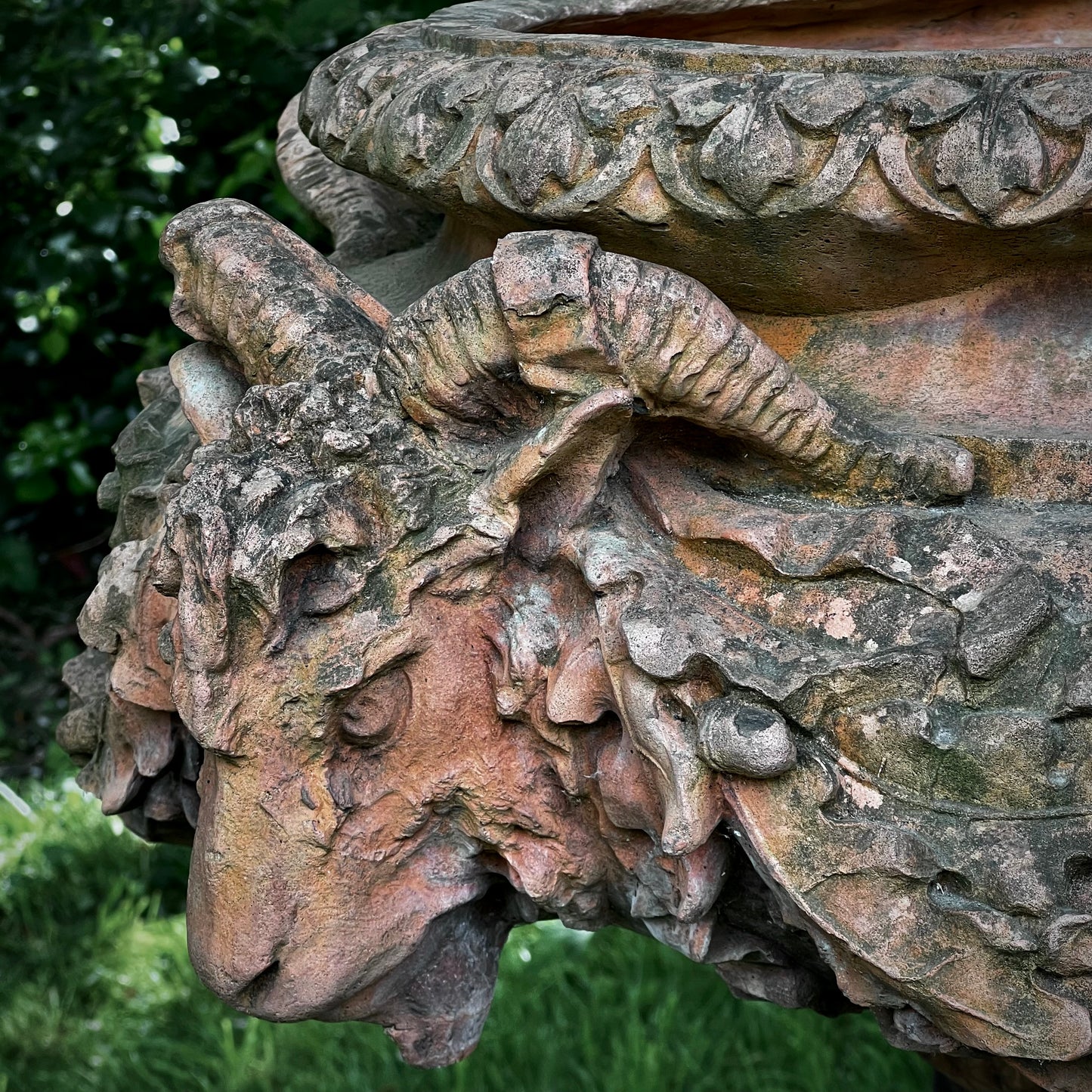 An Italian Neoclassical Style Terracotta Centrepiece Urn with Plinth