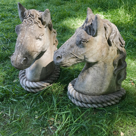 Pair of mid-20th Century Heraldic Horses Heads