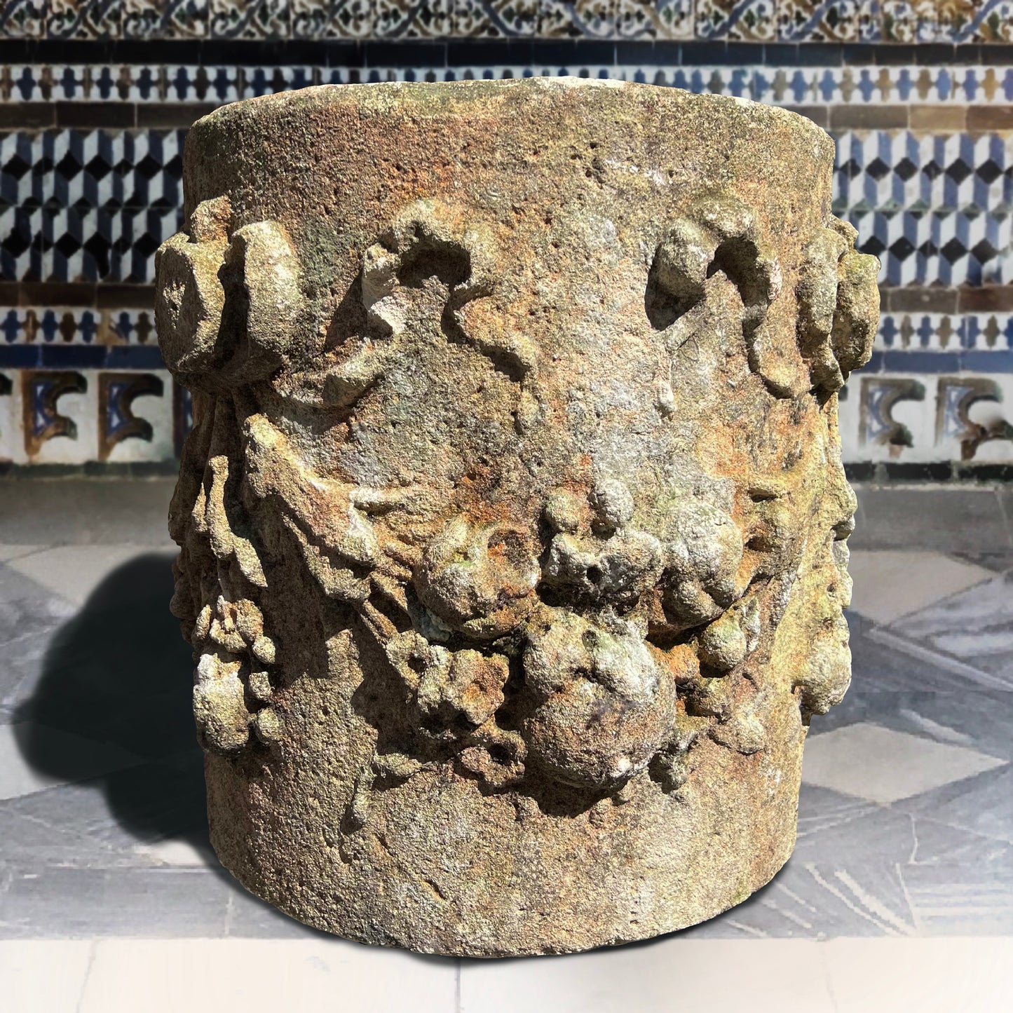 A Baroque Italian Carved Vicenza Stone Pedestal/Pillar c.1580