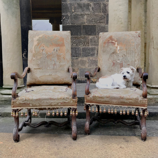 Pair of 19th Century Louis XIV Style Fauteuils