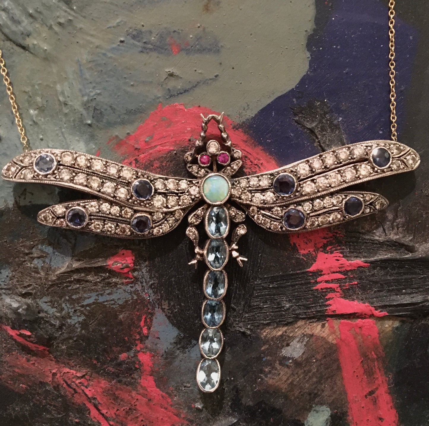 Diamond Dragonfly Necklace
