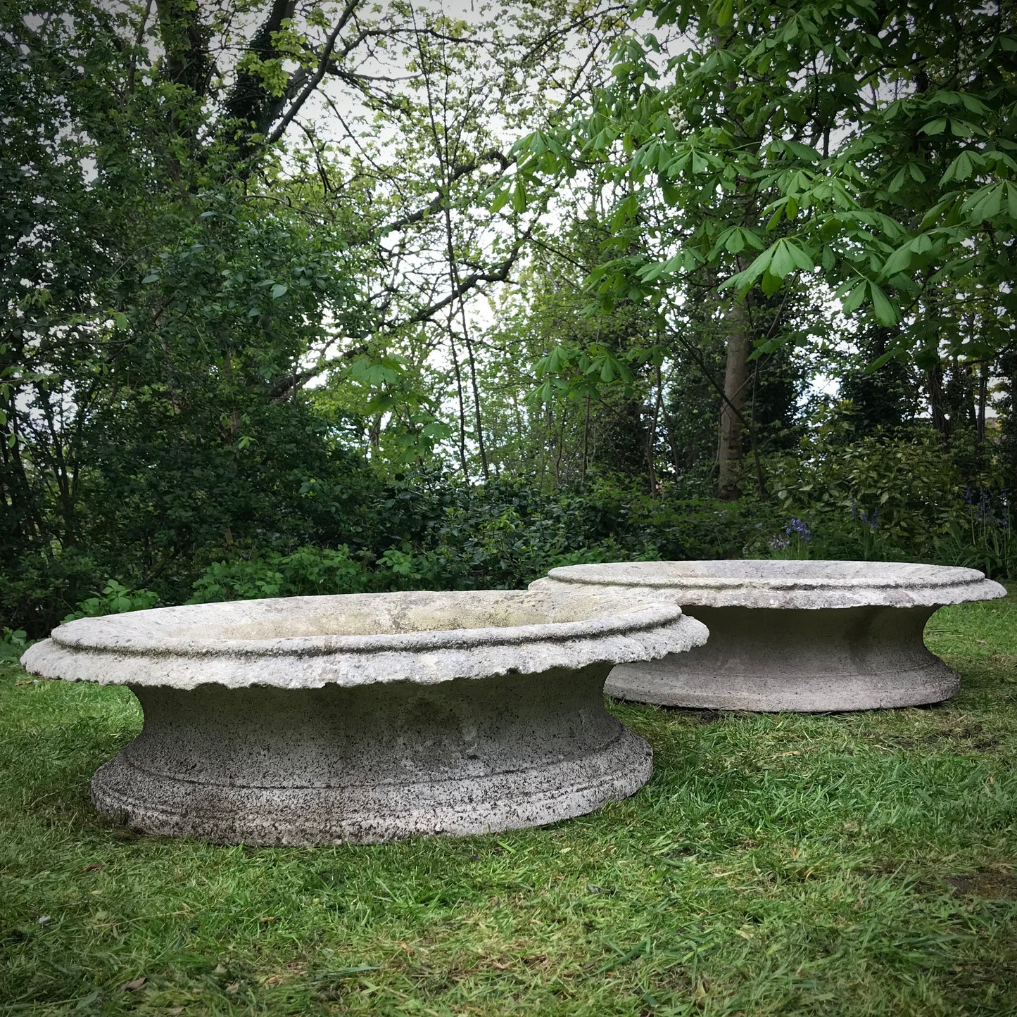 A Grand Scale Pair of Mid-20th Century Tazza Urns