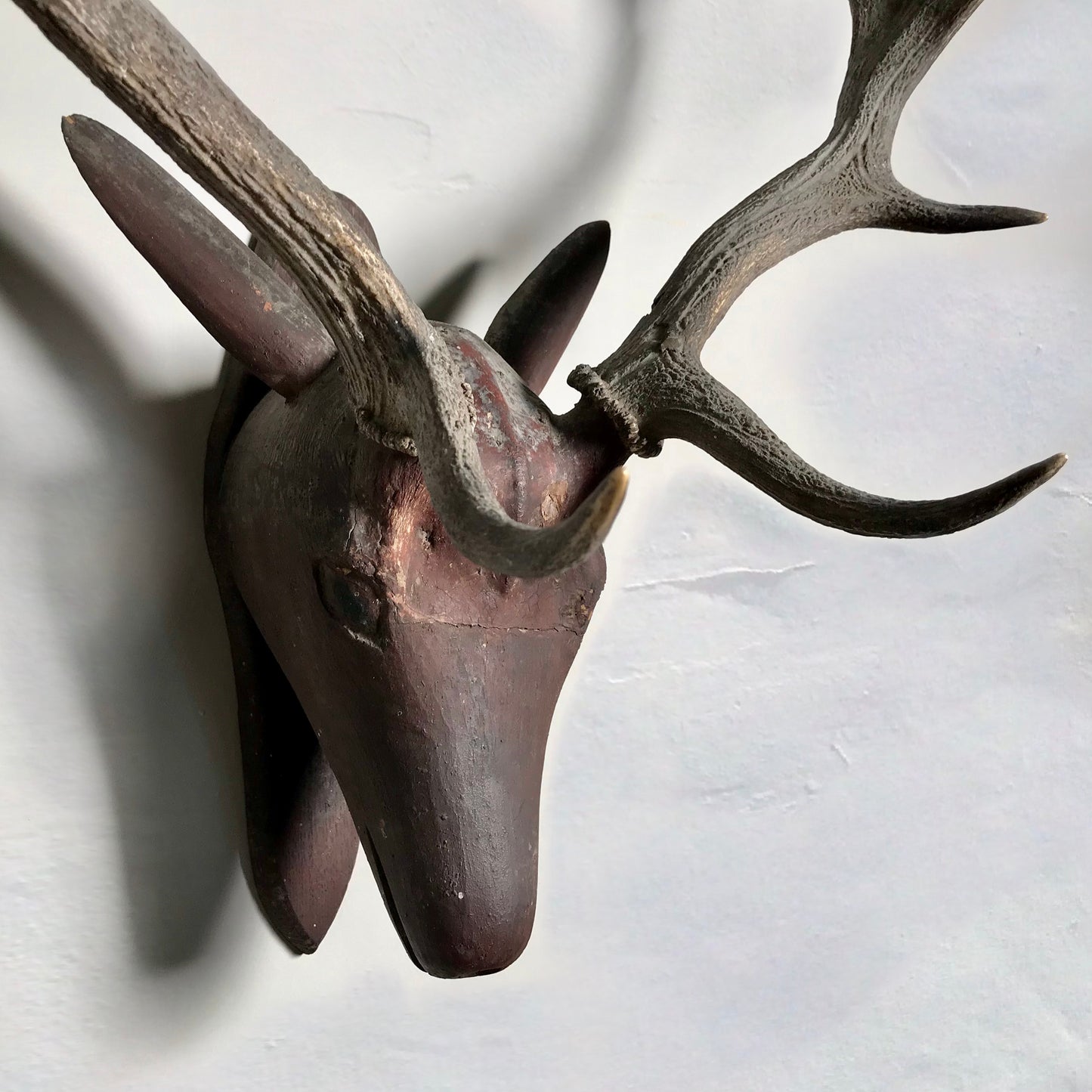 Early Primitive Scandinavian Folk Art Stag’s Head c.1840