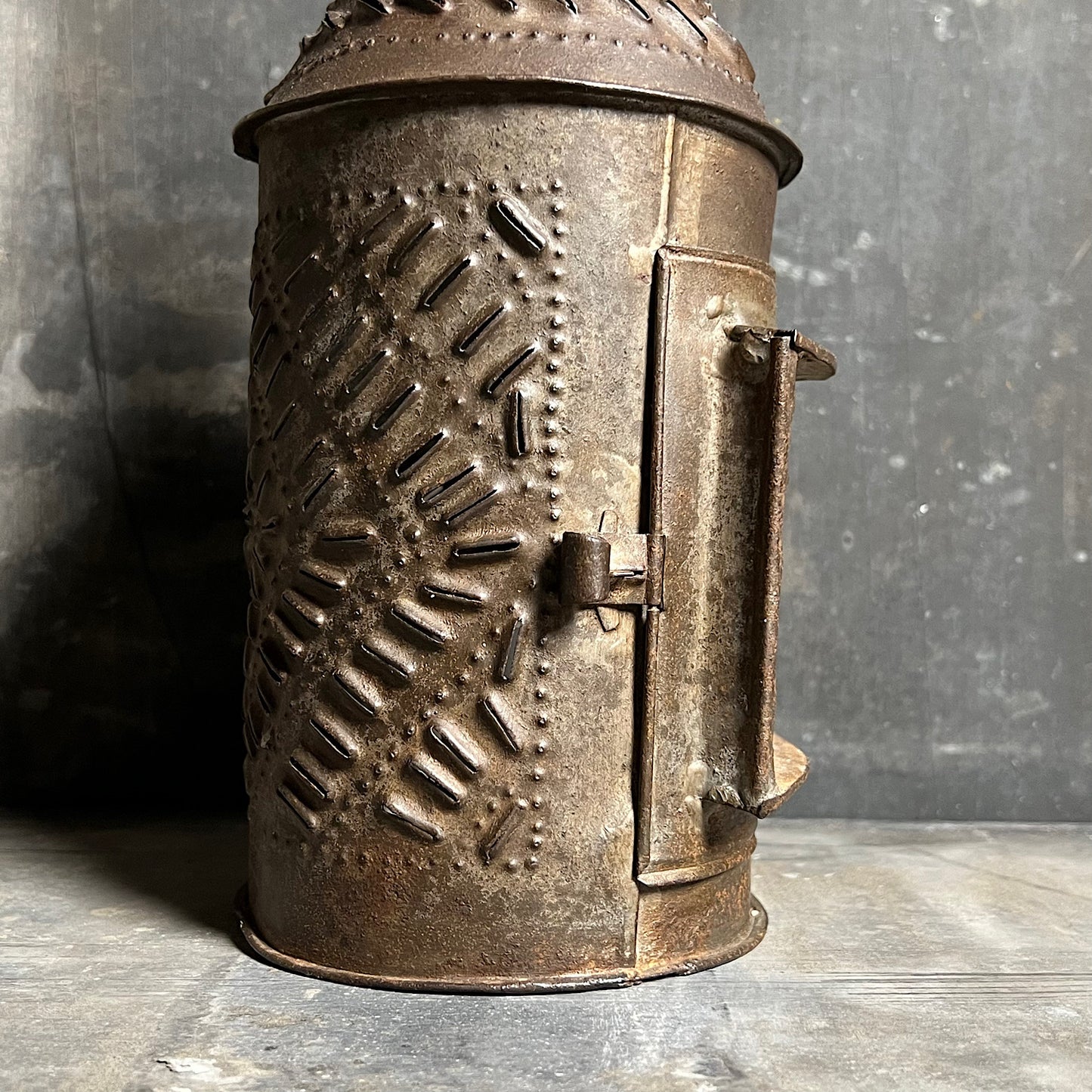 18th Century Iron Pendant Lantern Lg