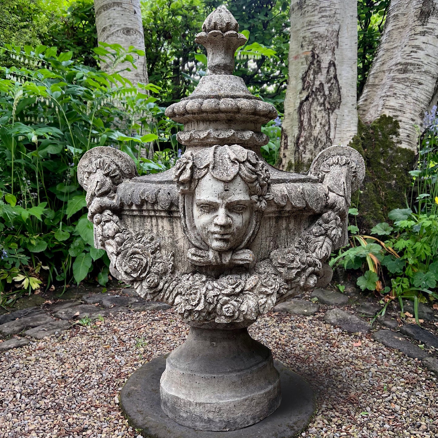 Giant Centrepiece Urn with Gothic Heads