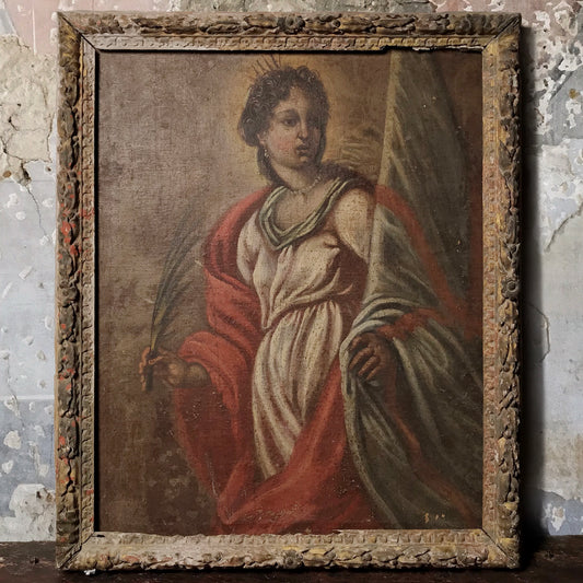 Italian Oil Painting Depicting Saint Rita c.1680