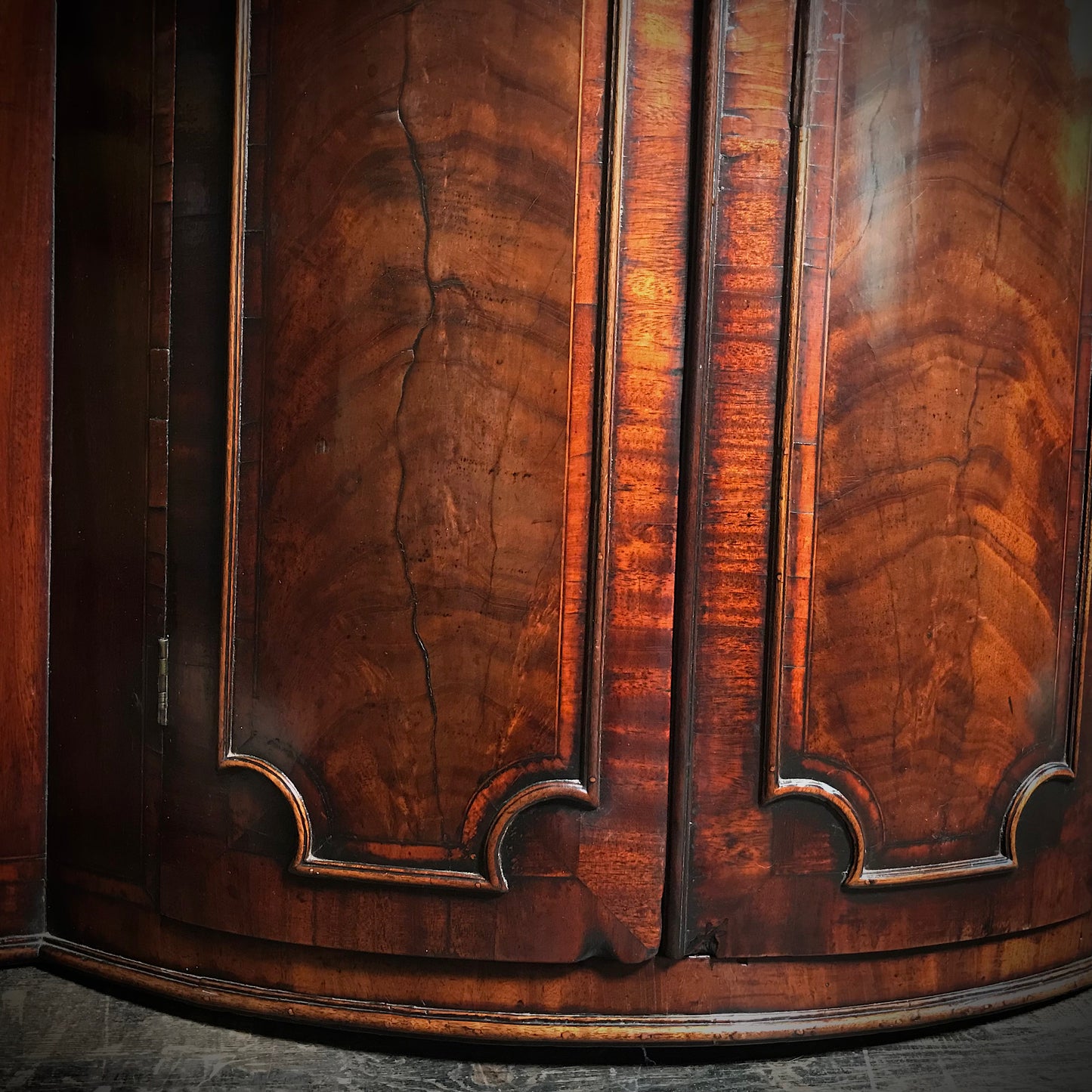 Chatsworth Estate English Mahogany Corner Cupboard c.1760