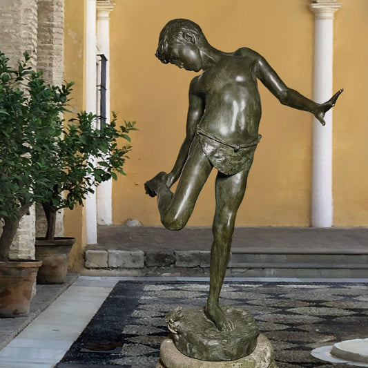 'Il Granchio' (The Crab) Bronze Fisher-Boy signed De Lotto on Plinth c.1920