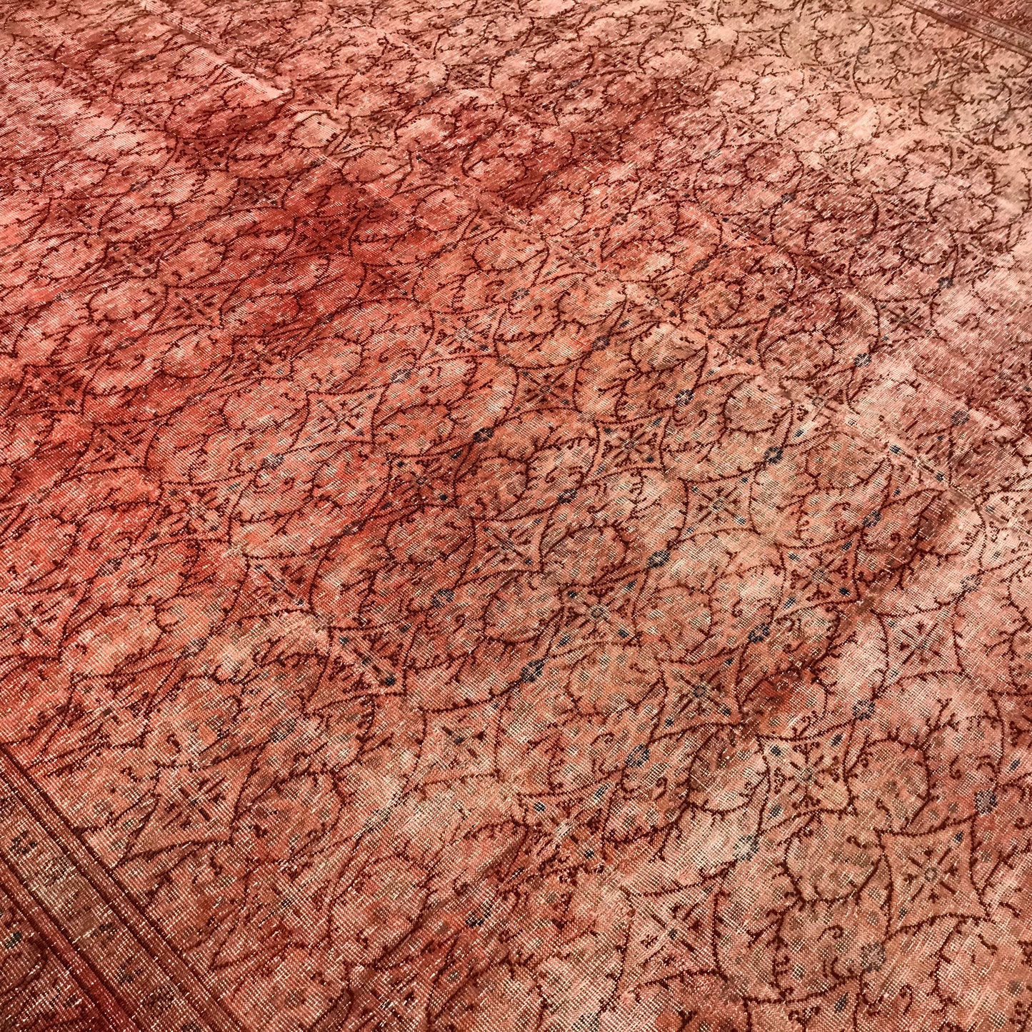 Antique Artisan Re-Worked Turkish Carpet Faded Red