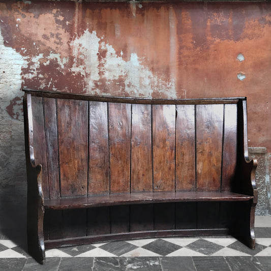 Early 19th Century English High-Back Elm Settle