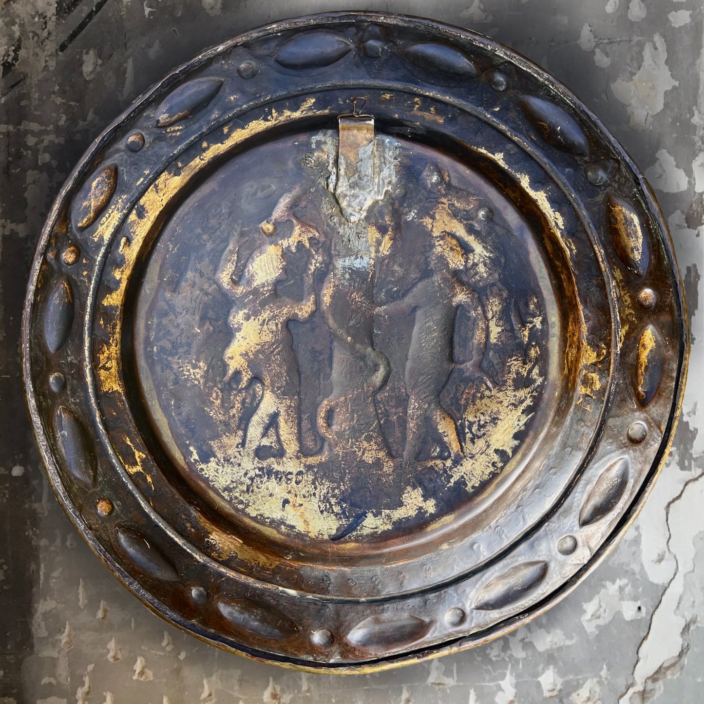 16th Century Garden of Eden Nuremberg Brass Repoussé Alms Dish