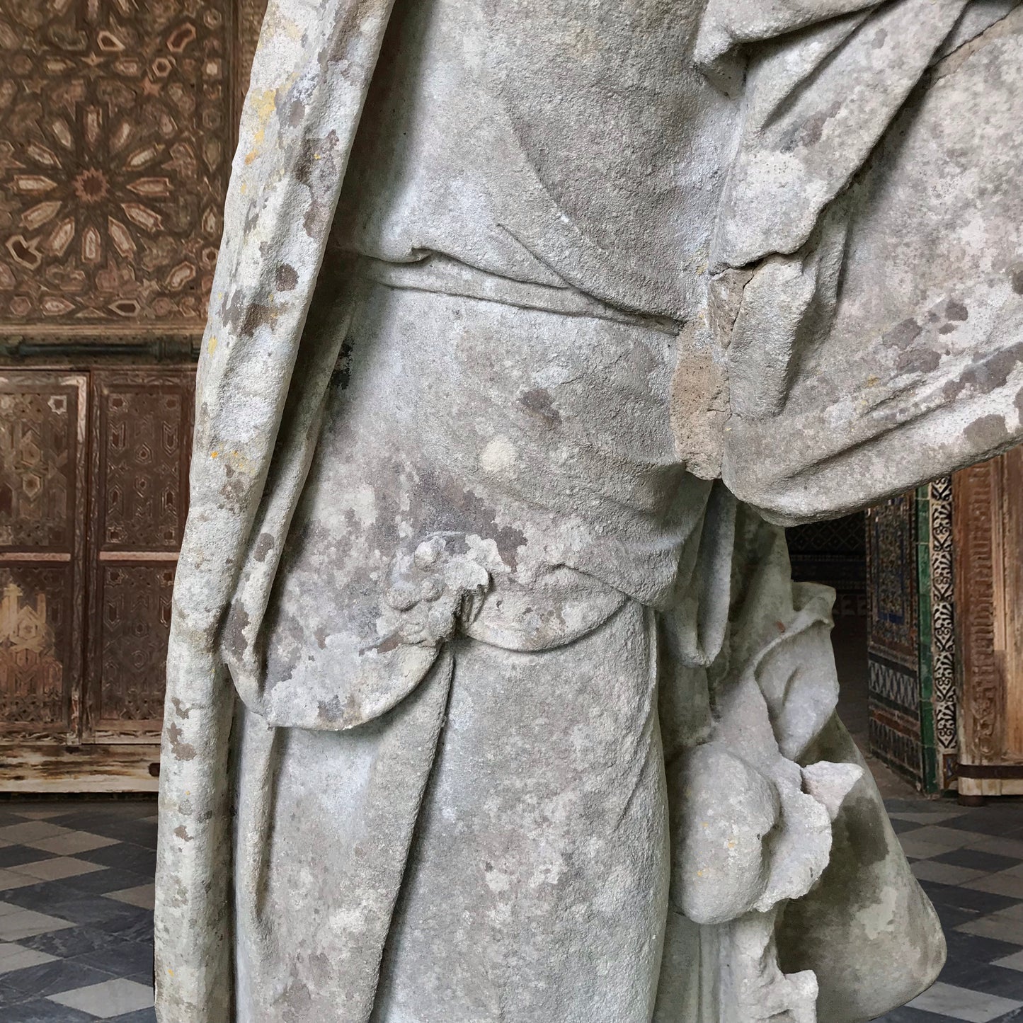 Exquisite 17th-18th Century Limestone Statue of Aristotle from French Chateaux de Percy-Le-Pautel