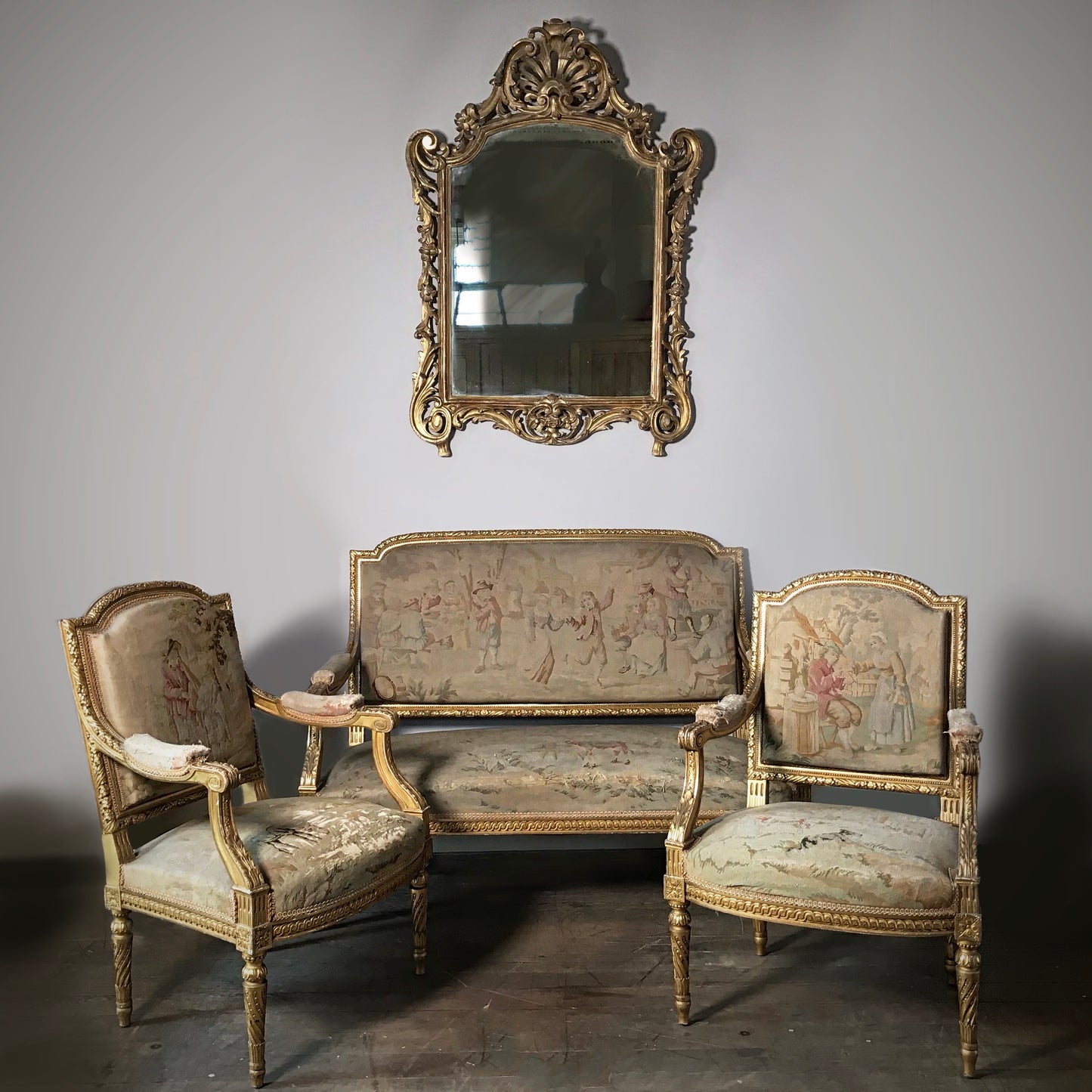 19th Century French Gilt Carved Mirror