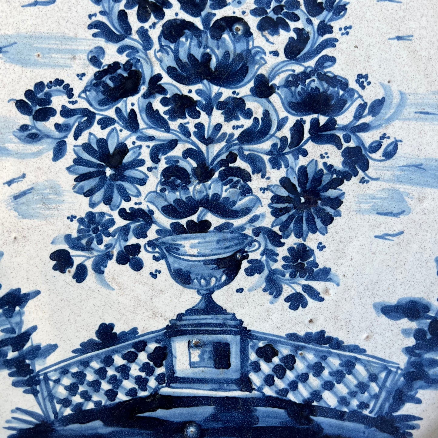 Large 18th Century Blue & White Delft Charger c.1780
