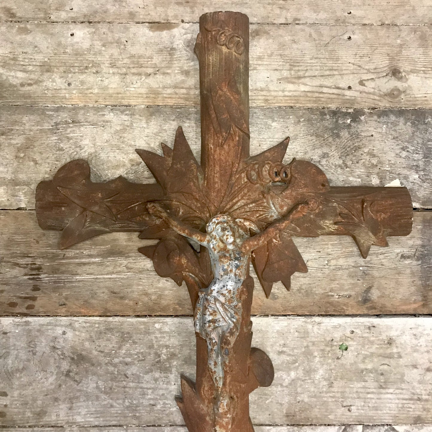 Cast Iron French Crucifix c.1880