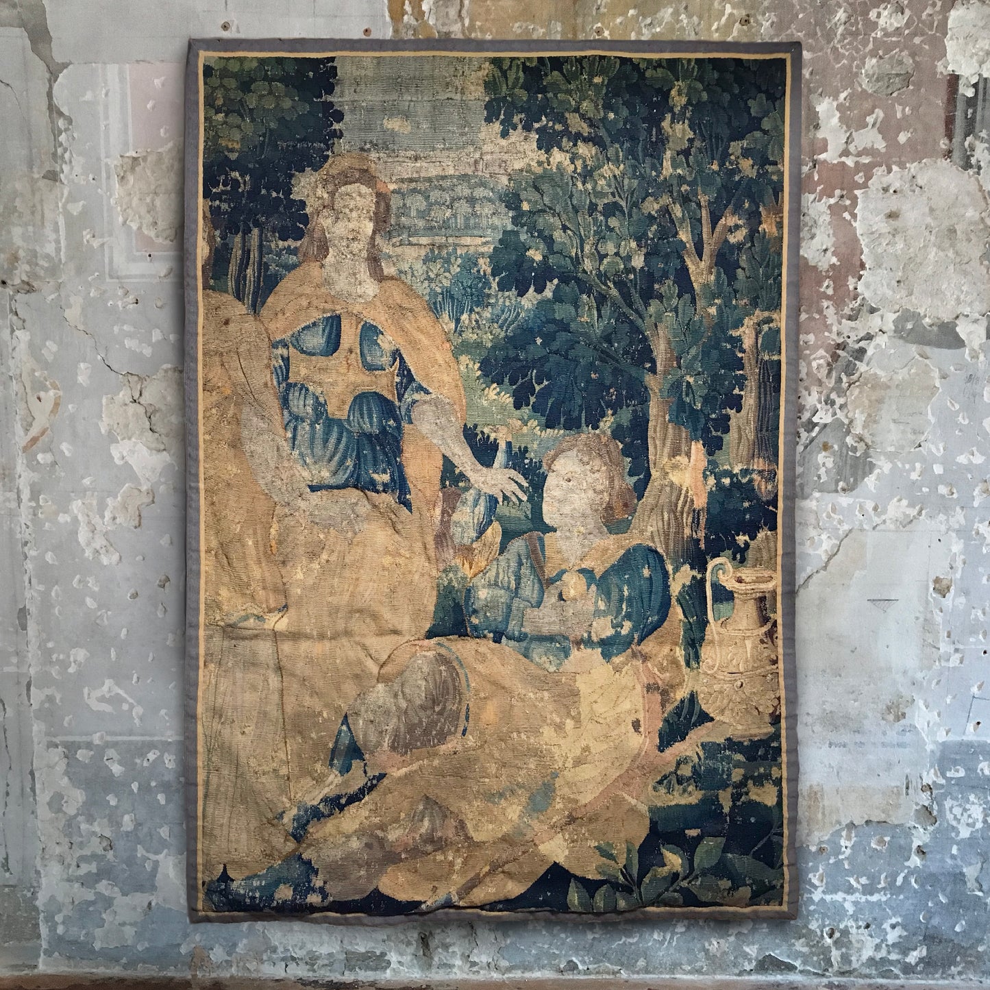 Allegorical Flemish Tapestry with Golden ‘Oniochoe’ c.1650