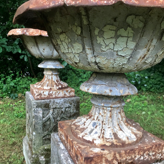 Pair of Handyside Urns with Aesthetic Movement Plinths c.1870
