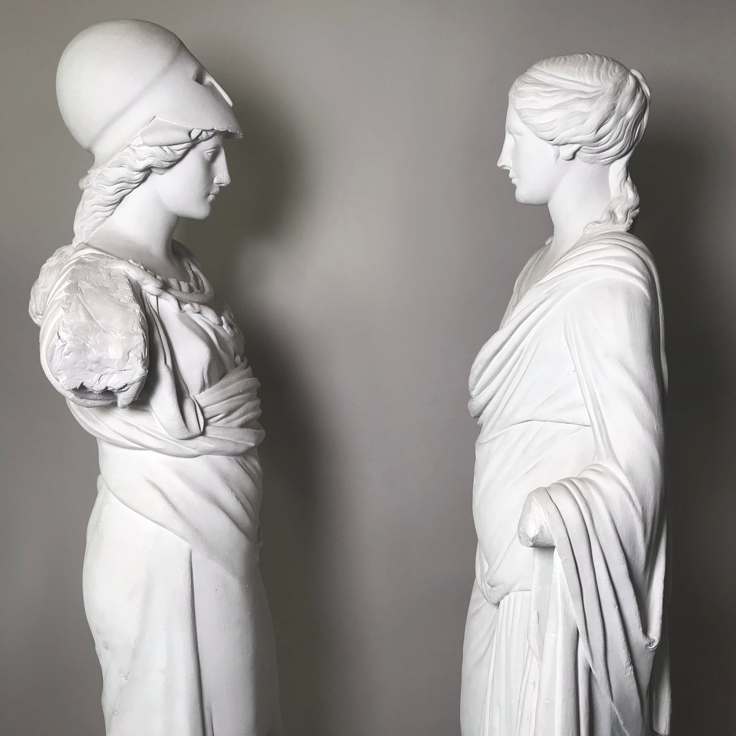 Life-size Regency Humphrey Hopper Plaster Statues of Athena and Demeter from Harewood House c.1815