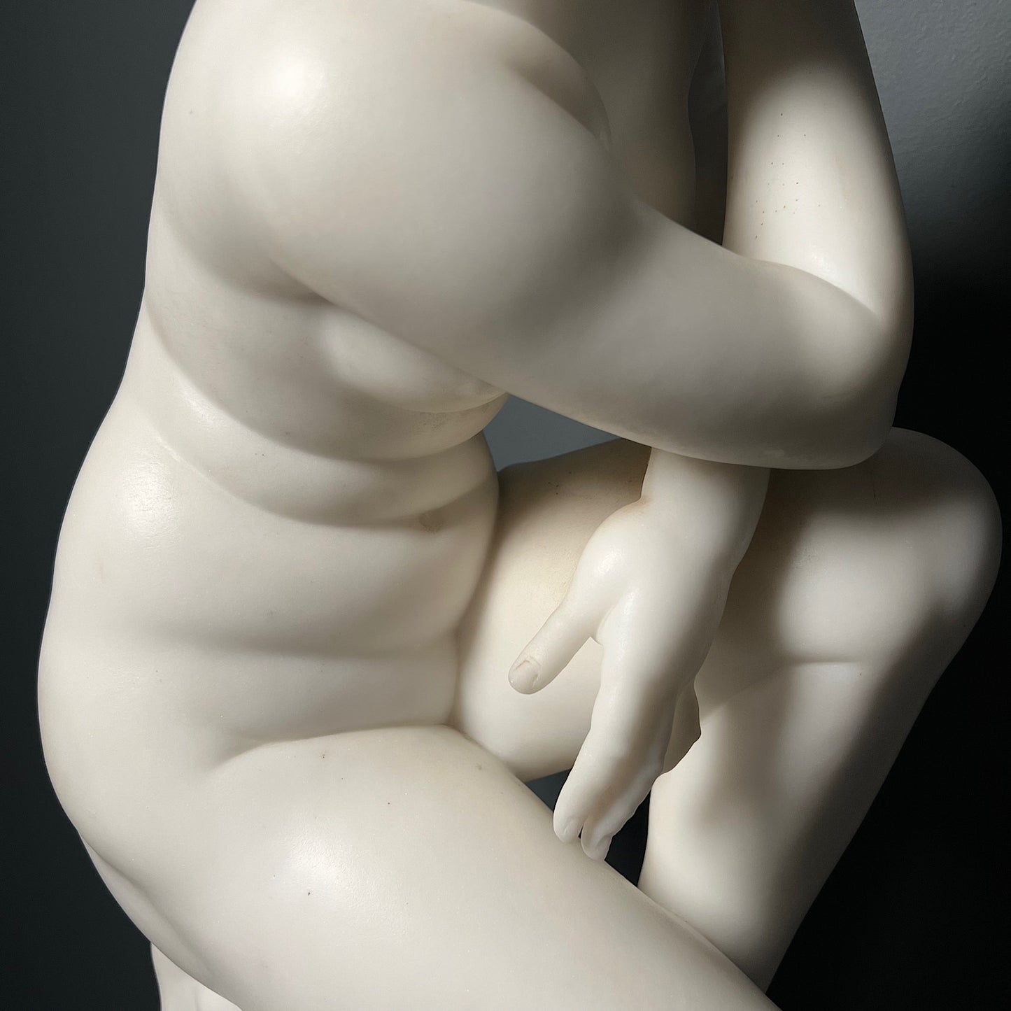 Italian Marble Statue of Crouching Venus 19th Century