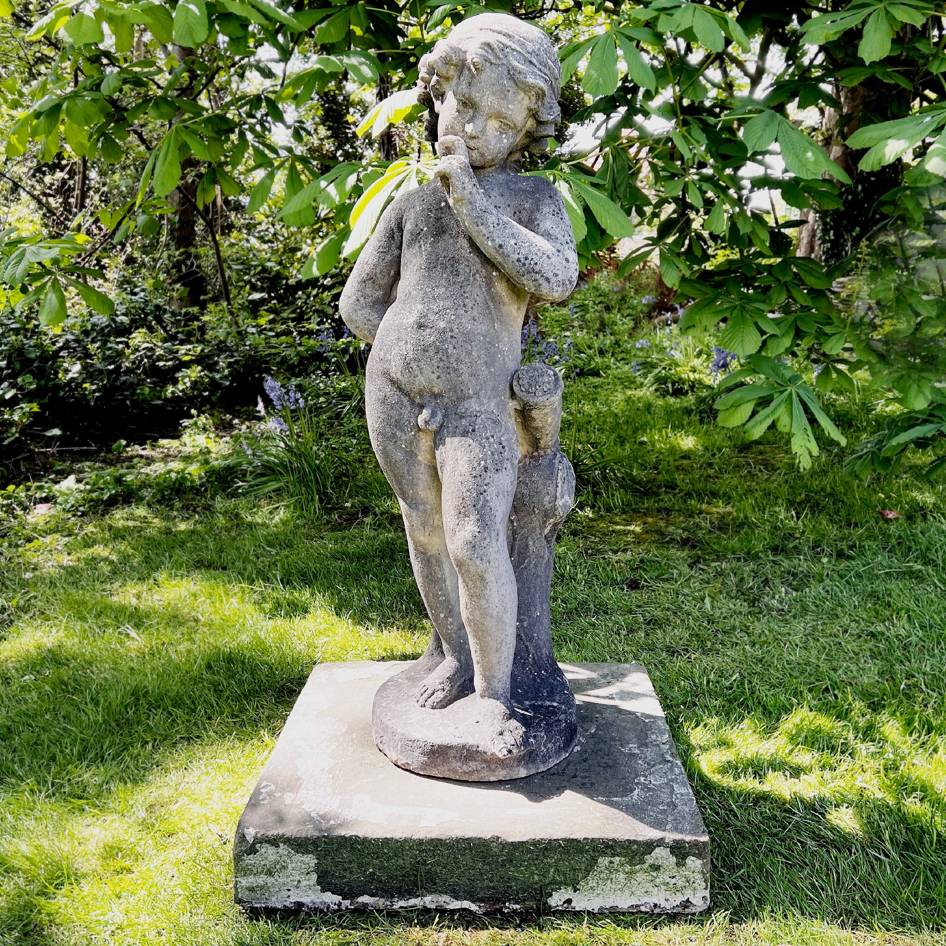 Female Bust With Optional Fluted Round Plinth - Stone Garden