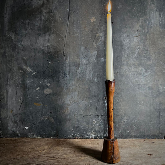 Primitive Yew Wood Candlestick c.1700