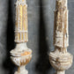 Pair of Tall Carved Painted Italian Altar Candlesticks Late 17th/Early 18th Century