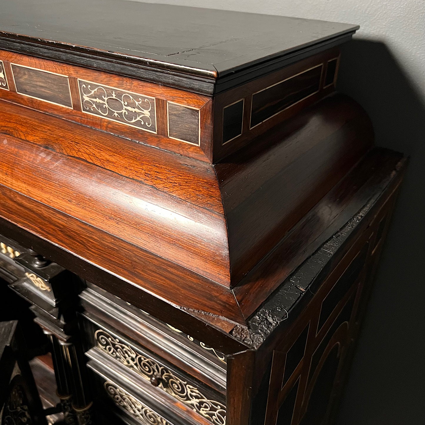 Italian Ebonised and Ivory Inlaid Cabinet on Stand c.1680