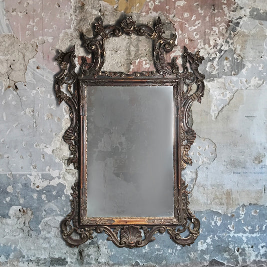 19th Century Venetian Carved Wood Pierced Mirror