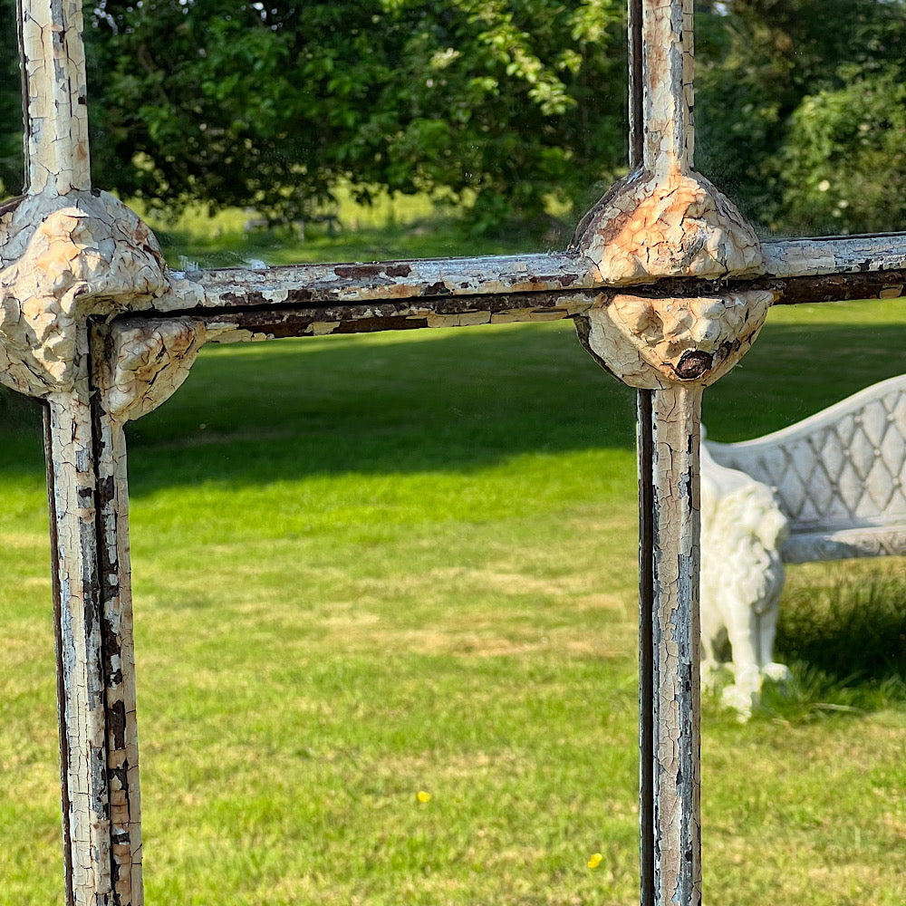 Cast Iron English Reclaimed Window Mirror c.1850