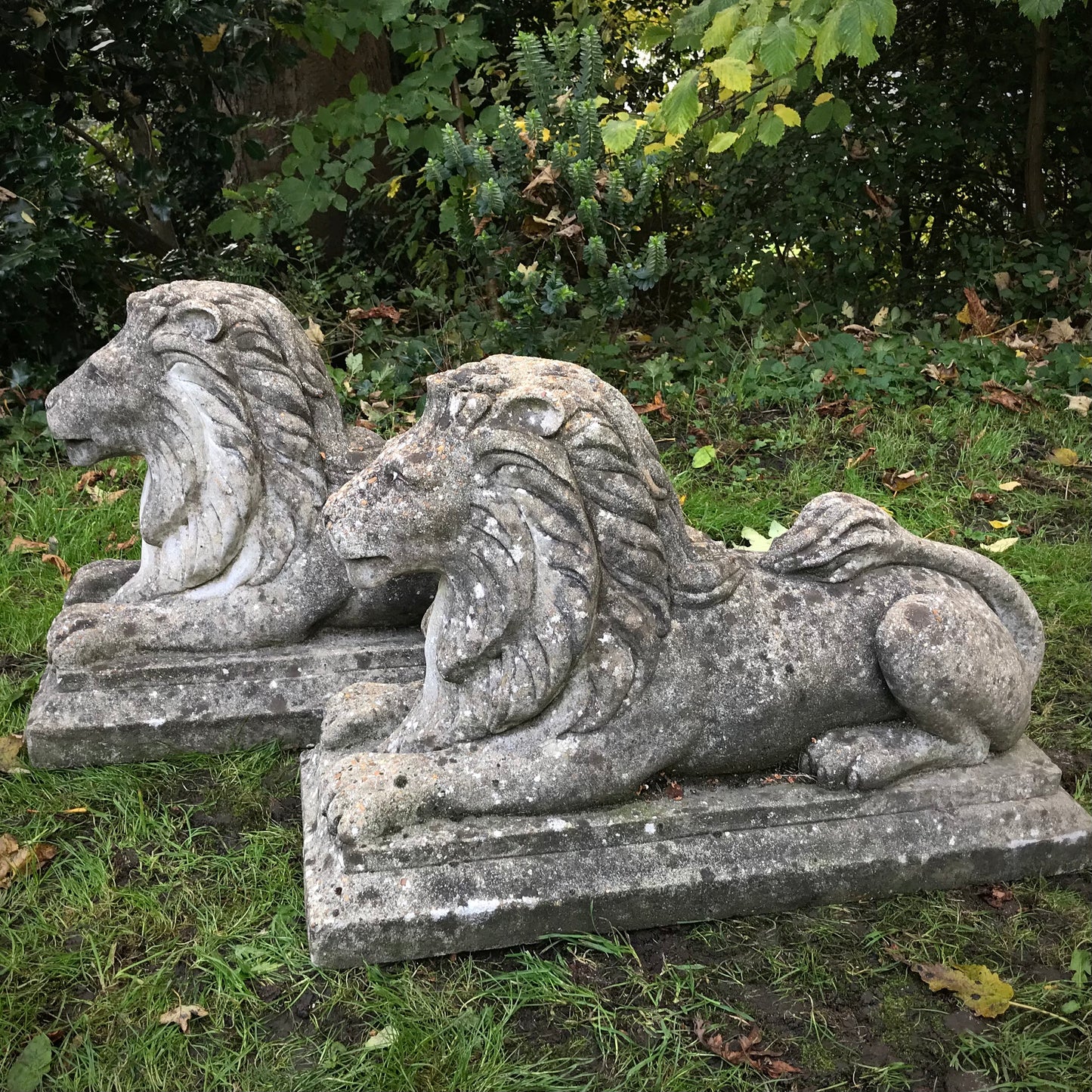 Pair of Recumbent Lions c.1930