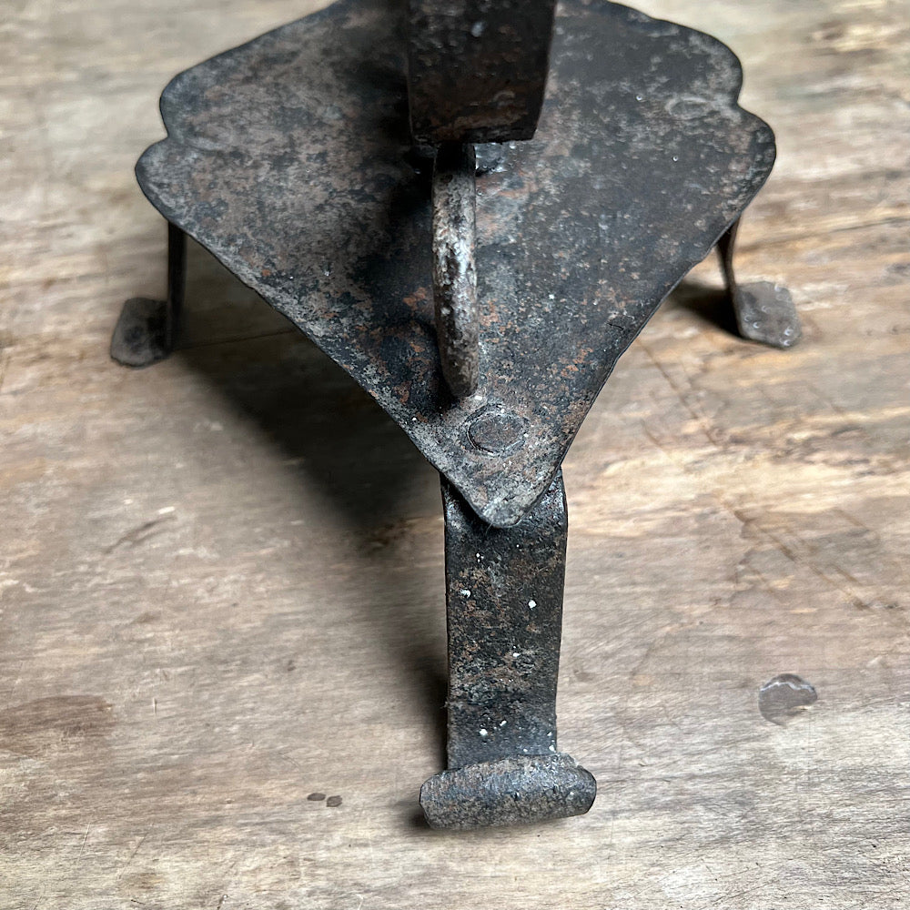 Ornate Wrought Iron Late 17th/Early 18th Century Candle Holder