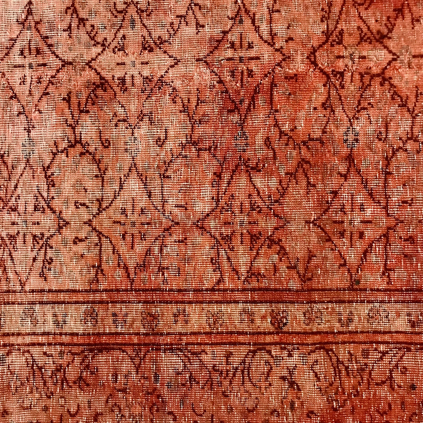 Antique Artisan Re-Worked Turkish Carpet Faded Red