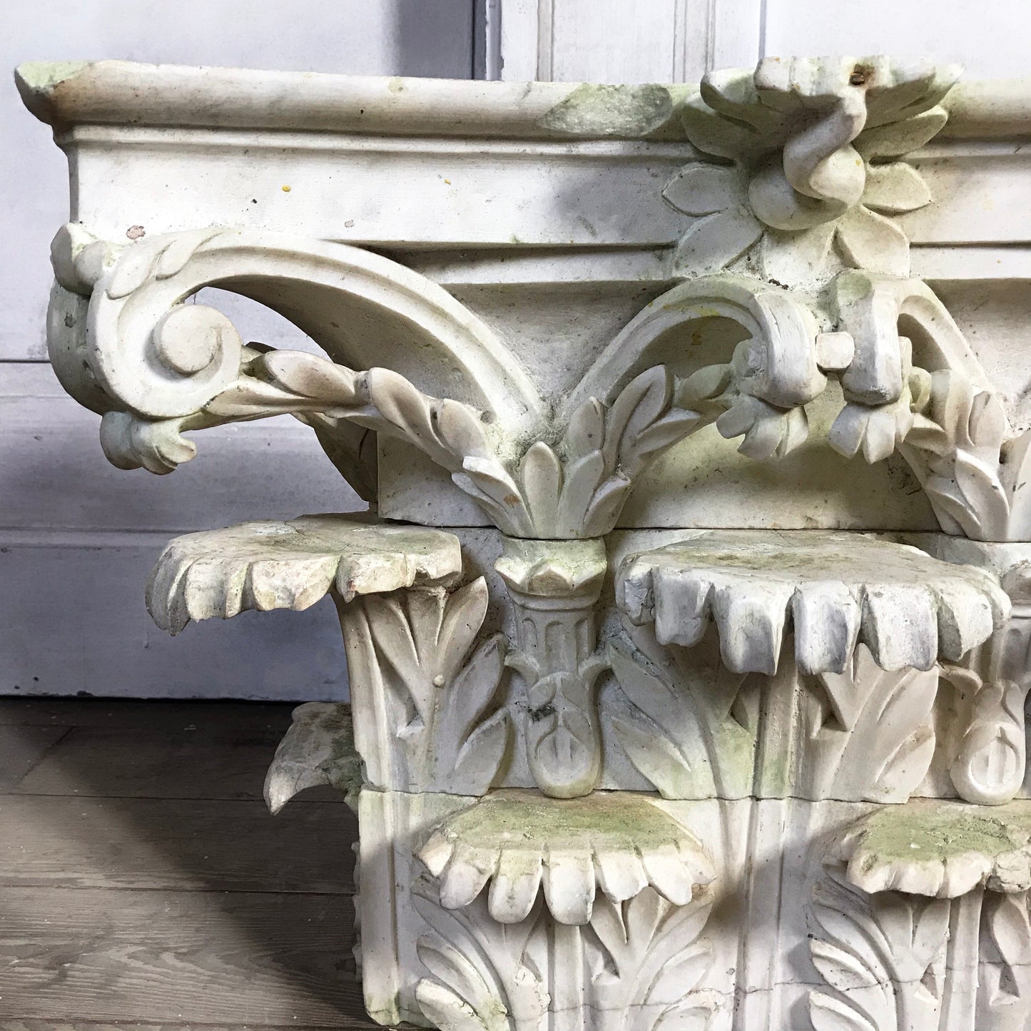 Pair of Italian Carrara Marble Capitals c.1780